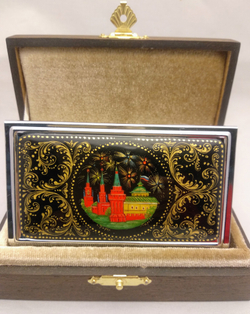 Визитница персональная "Москва" №4 (роспись Палех) худ. Марова