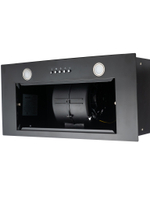 Вытяжка кухонная Quin-60 (BLACK) черный, D150мм, 1200м3/ч, полновстраиваемая, мотор 230Ватт, металл 60см, кнопочное управл.(MACBI)