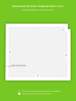 Глянцевый натяжной потолок 2.5 м2