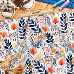 Ткань премиум интерлок красочный полевой букет