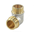 Угольник латунь никель реборда Ду 15 (1/2") НР/НР 9005 ГОСТ 32585-2013 Aquasfera 9005-01