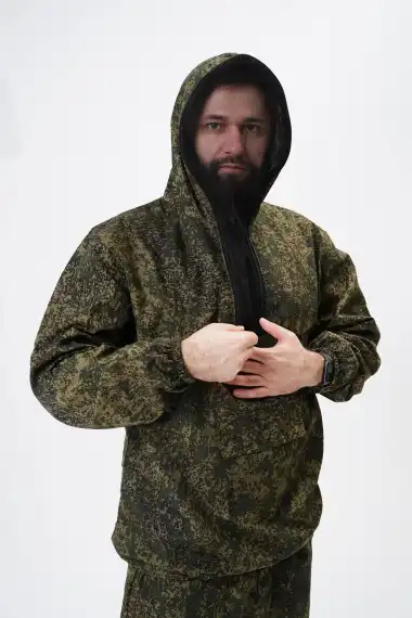 Костюм антимоскитный Зеленый пиксель прямого кроя (куртка+брюки) Сорочка