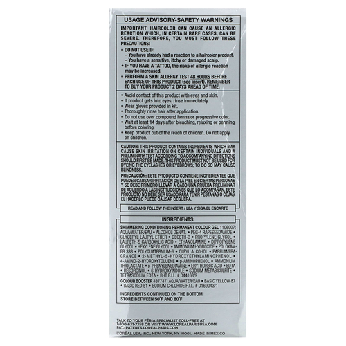 L'Oréal, Feria, красный, интенсивный мерцающий оттенок, R57 Cherry Crush, 1 применение