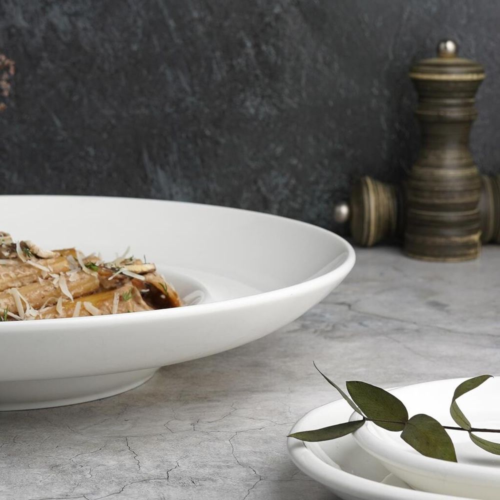 Тарелка глубокая 400 мл d 31 см h6 см для пасты, для супа, салата белая фарфор P.L. [1]