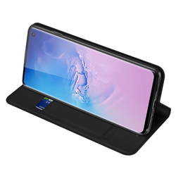 Чехол книжка из PU кожи черного цвета от Dux Ducis для смартфона Samsung Galaxy S10, серия Skin Pro Series Case