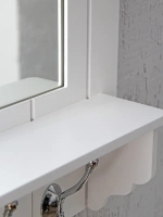 Зеркало настенное с полкой в белой раме "Прованс"