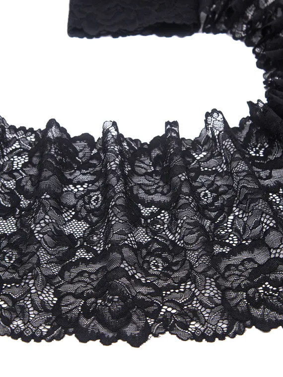 03-265 Кружево эластичное 22 см, черный 170