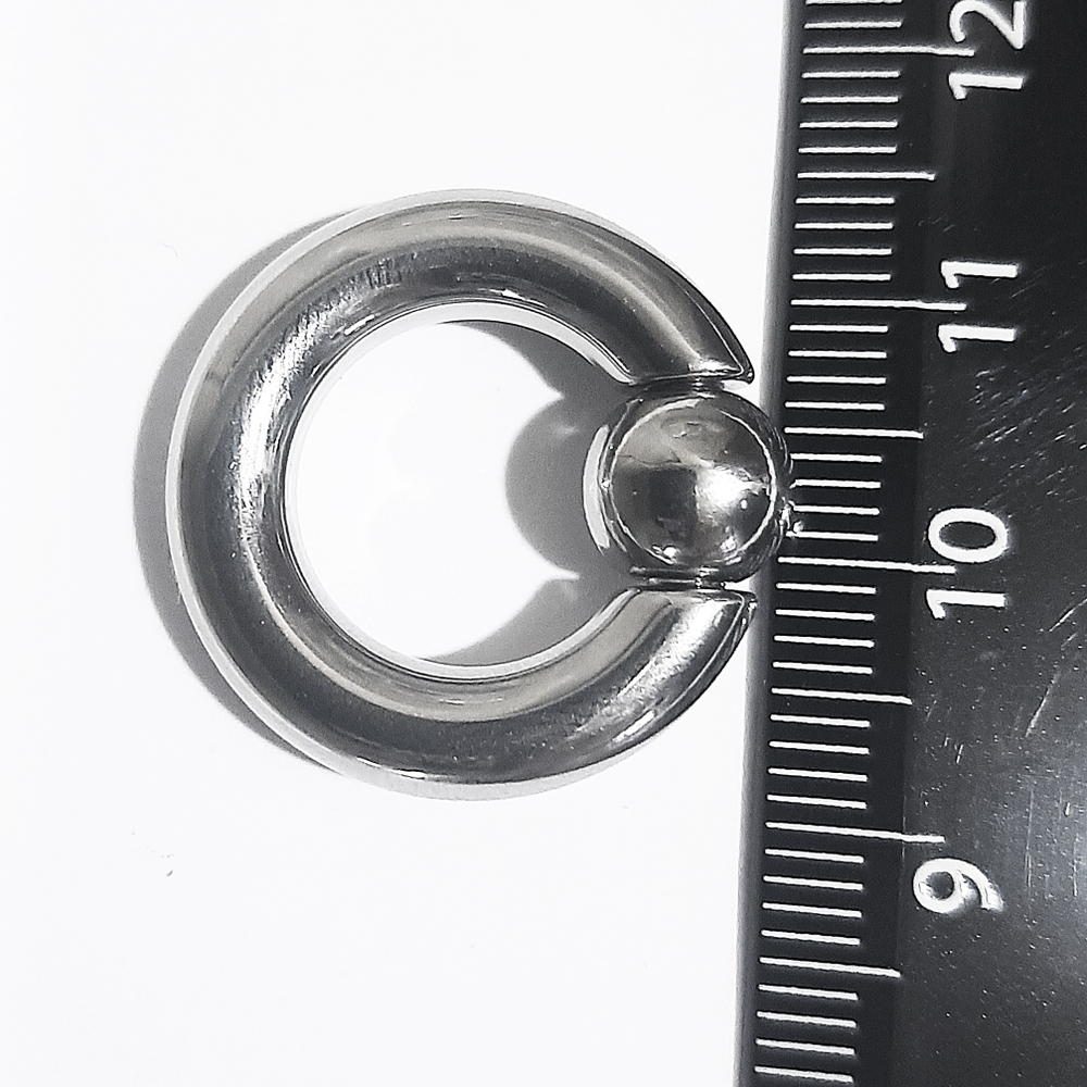Кольцо сегментное (утяжелитель 1 шт.) для пирсинга, диаметр 12 мм, толщина 5 мм, шарик 8 мм. Медицинская сталь.