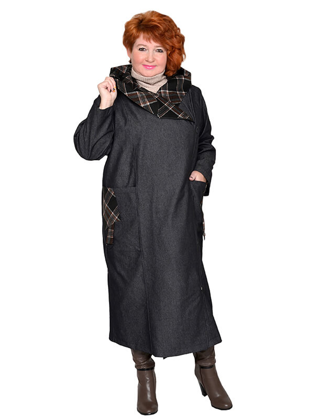 Плащ из джинсовой ткани Графит