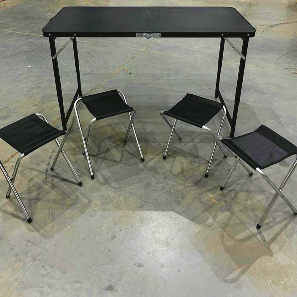 Стол 60x120 / 4 стула черный