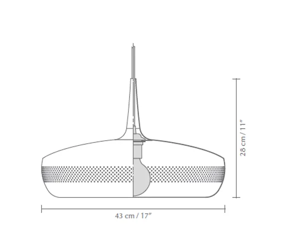 Плафон Umage Clava Dine Ø43х28 см, сланцево-серый