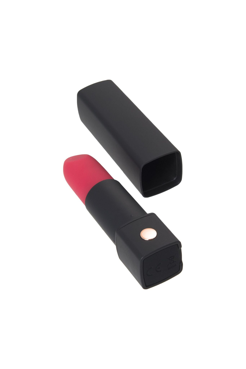 Мини-вибратор в форме помады Exomoon - 8,8 см. (Цвет: черный)