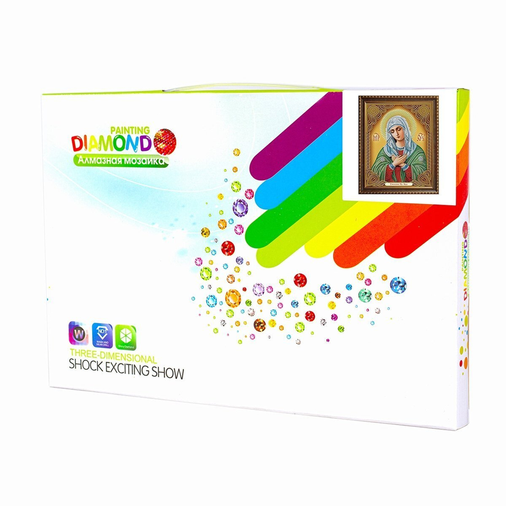 Алмазная мозаика Alingar, на подрамнике, с частичным заполнением, (блест.), 27х33 см, 11 цветов, "Икона Умиление Пресвятой Богородицы"