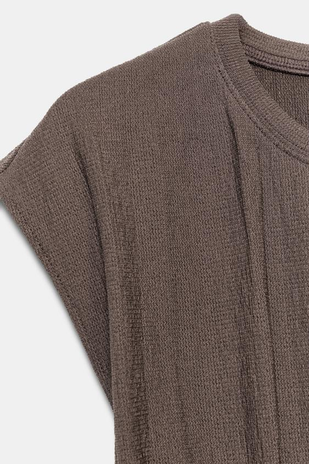 ZARA ТОП В КОРСЕТНОМ СТИЛЕ, СЕРО-КОРИЧНЕВЫЙ