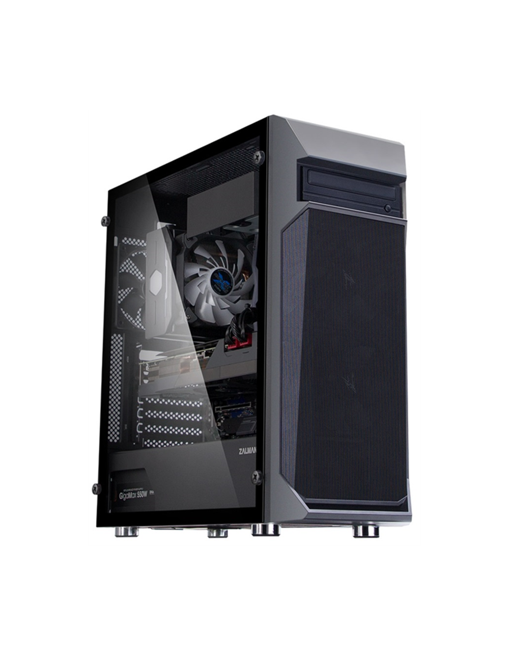 Корпус ZALMAN Z1 PLUS, ATX, BLACK, WINDOW, 1x5.25", 2x3.5", 3x2.5", 1xUSB2.0, 2xUSB3.0, FRONT 2x120mm, REAR 1x120mm
