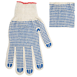 Перчатки хлопчатобумажные, КОМПЛЕКТ 5 пар, 10 класс, 40-42 г, 116 текс, ПВХ-точка, LAIMA "ЛЮКС", БЕЛЫЕ