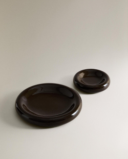Zara Home Поднос из керамики, цвет коричневый, 16 см