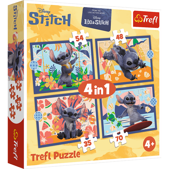 Pazl \ Puzzle \ Пазлы Puzzles - "4in1" - Holidays in Hawaii / Disney Stitch The Movie
