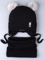 Шапка детская зимняя вязаная и снуд