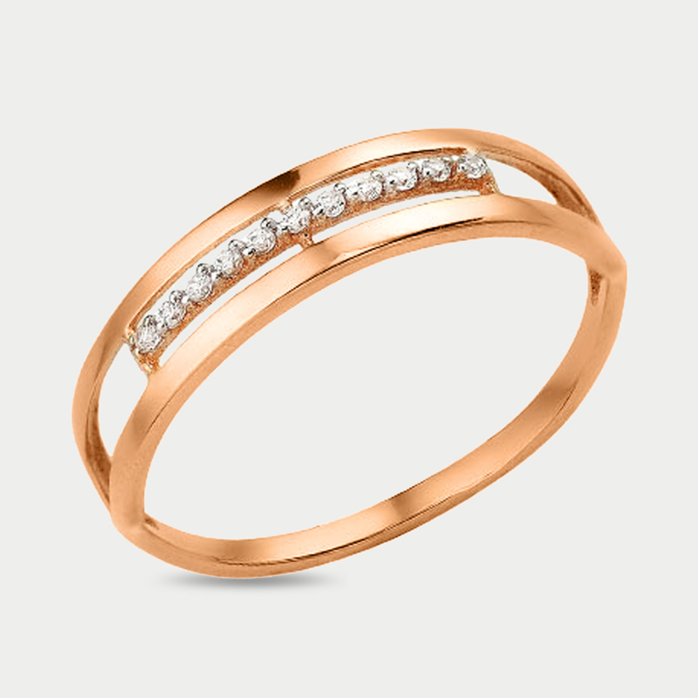 Кольцо из розового золота 585 пробы с фианитами для женщин (арт. 70076100)