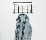 ВЕШАЛКА НАСТЕННАЯ С ПОЛКОЙ КОМФОРТ 5 КРЮЧКОВ ЧЕРНЫЙ ВНК52