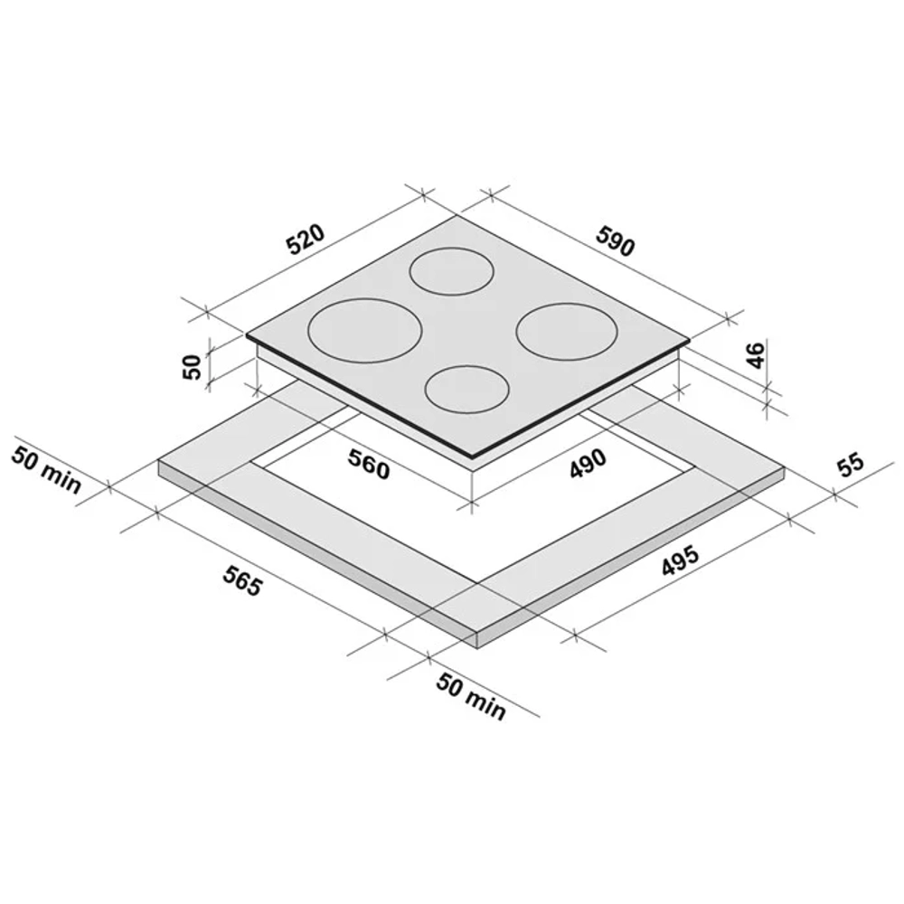 Электрическая варочная панель Krona Corto 60 BL