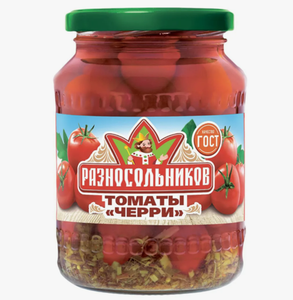 КОНСЕРВЫ ТОМАТЫ ЧЕРРИ МАРИНОВАННЫЕ 340 Г РАЗНОСОЛЬНИКОВ