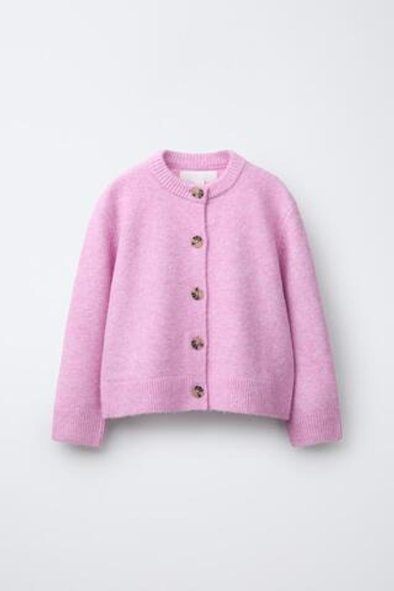 ZARA ОДНОТОННЫЙ КАРДИГАН, РОЗОВЫЙ