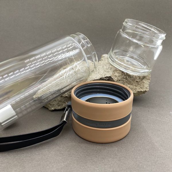 Фляга-термос стеклянная, двухслойная, две колбы 280 мл и 130мл