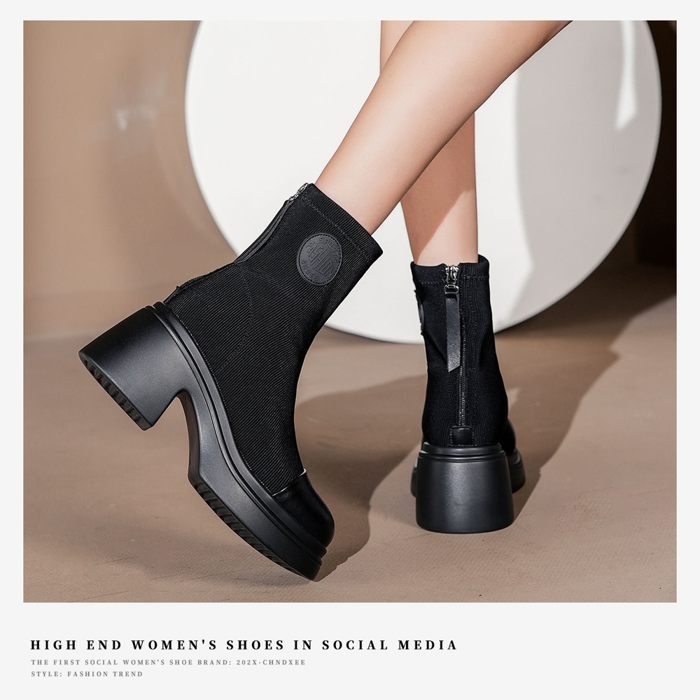 OMS Fabric Ankle Boots 7.5cm Women"s Black