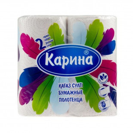 Бумажное полотенца Карина перья 2 рулона