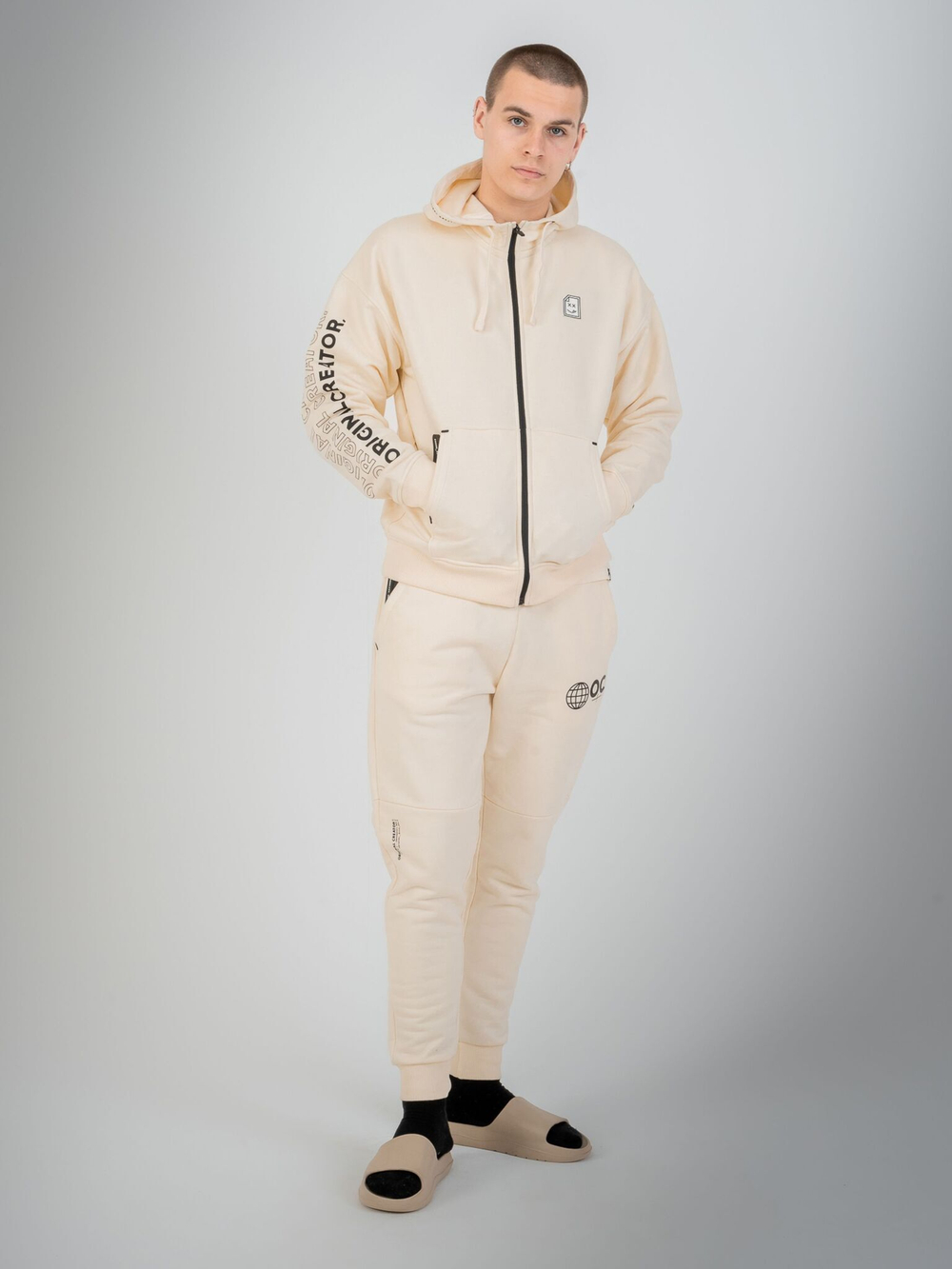 Толстовка мужская ORIGINAL CREATOR ERROR_404 ZIP HOODIE, Молочный