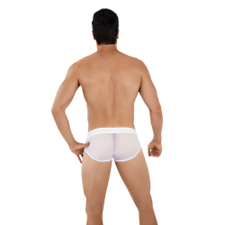 Мужские трусы брифы белые с сетчатой вставкой Clever Moda BERNA BRIEF 103001