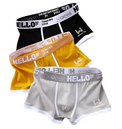 Комплект из 3 мужских трусов-боксеров с принтом на резинке (Размер: M) (Цвет: разноцветный)