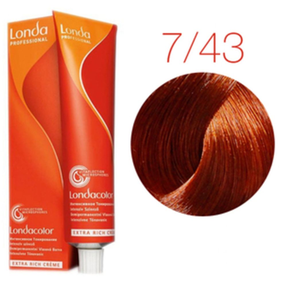 Londa Color инт.тонирование, 7/43 блонд медно-золотистый, 60мл