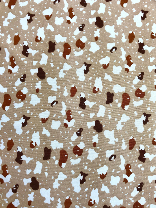 Плательная принт, геометрия коричн/белый на бежевом LUCY D09C3