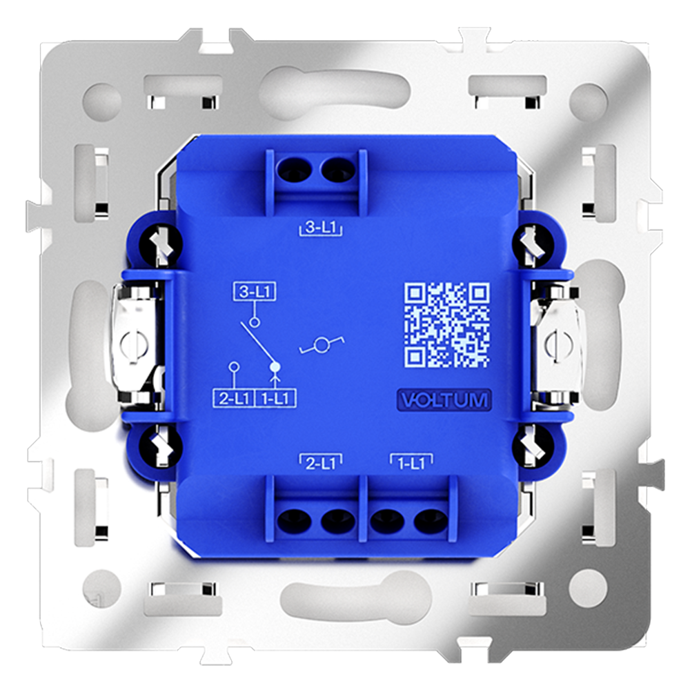 Проходной переключатель встраиваемый VOLTUM S70 одноклавишный 10А, (белый матовый)