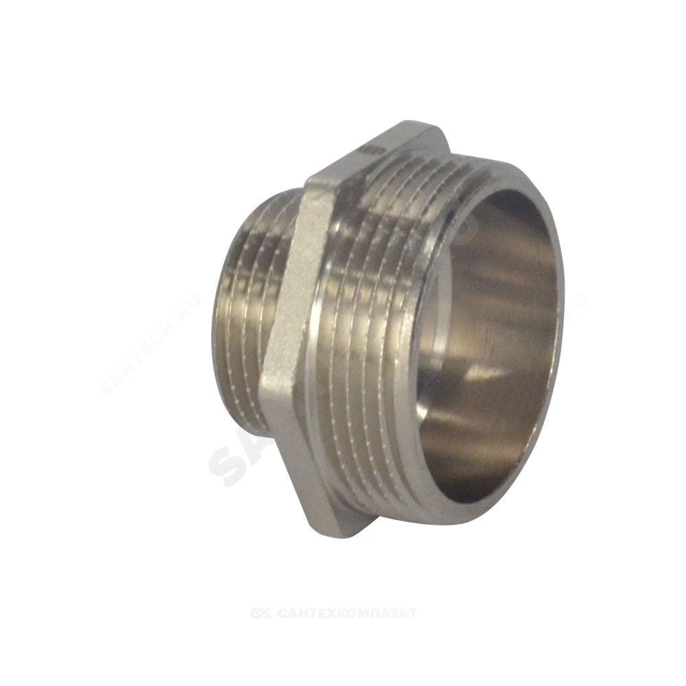 Ниппель латунь никель переходной Ду 15х10 (1/2"х3/8") НР SantechSystems