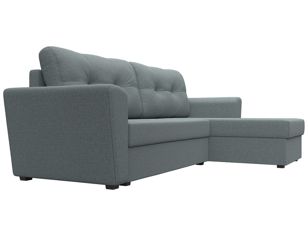 Диван угловой Амстердам Лайт правый угол, Амур 07 серый, Рогожка, 121169