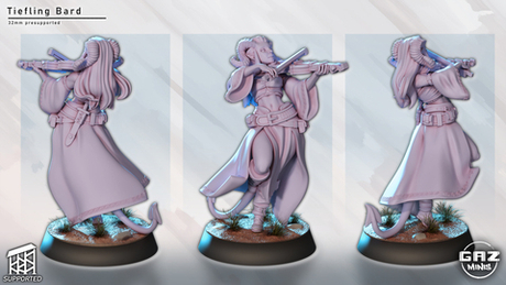 Миниатюра Тифлинг бард 32мм-75мм