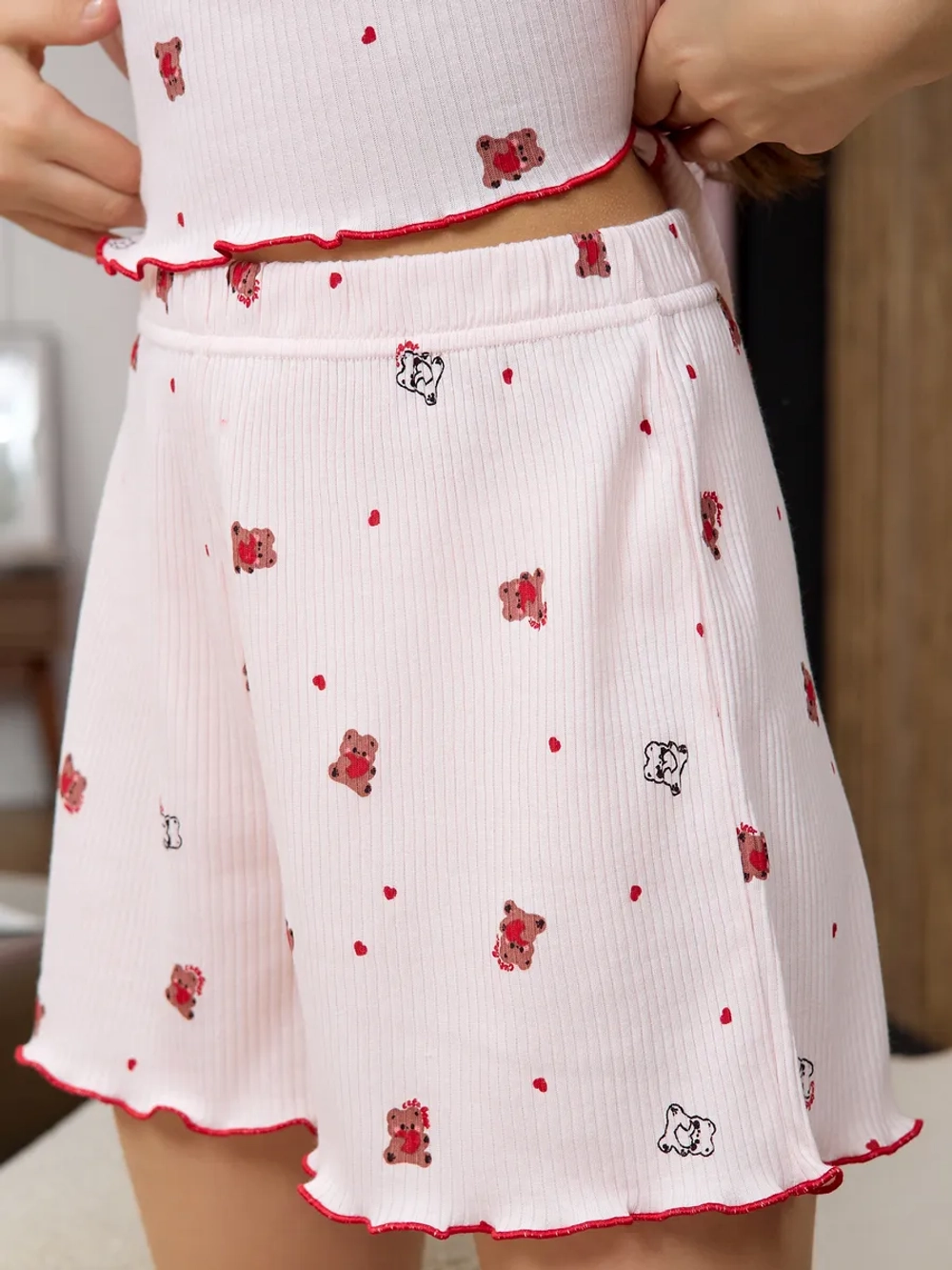 Пижама домашняя с шортами лапша