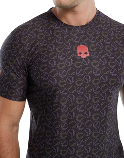 Мужская теннисная футболка Hydrogen Tennis Balls Allover Tech T-Shirt - черный