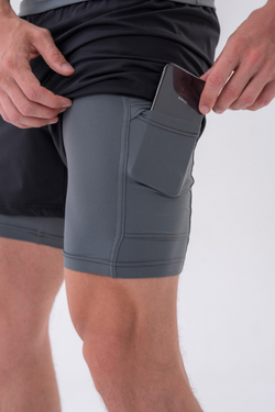 Шорты мужские Nebbia Double-Layer Shorts with Smart Pockets 318 Grey