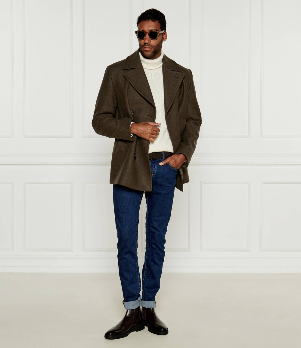 Хлопковое пальто BOSS BLACK - хаки(50527932)