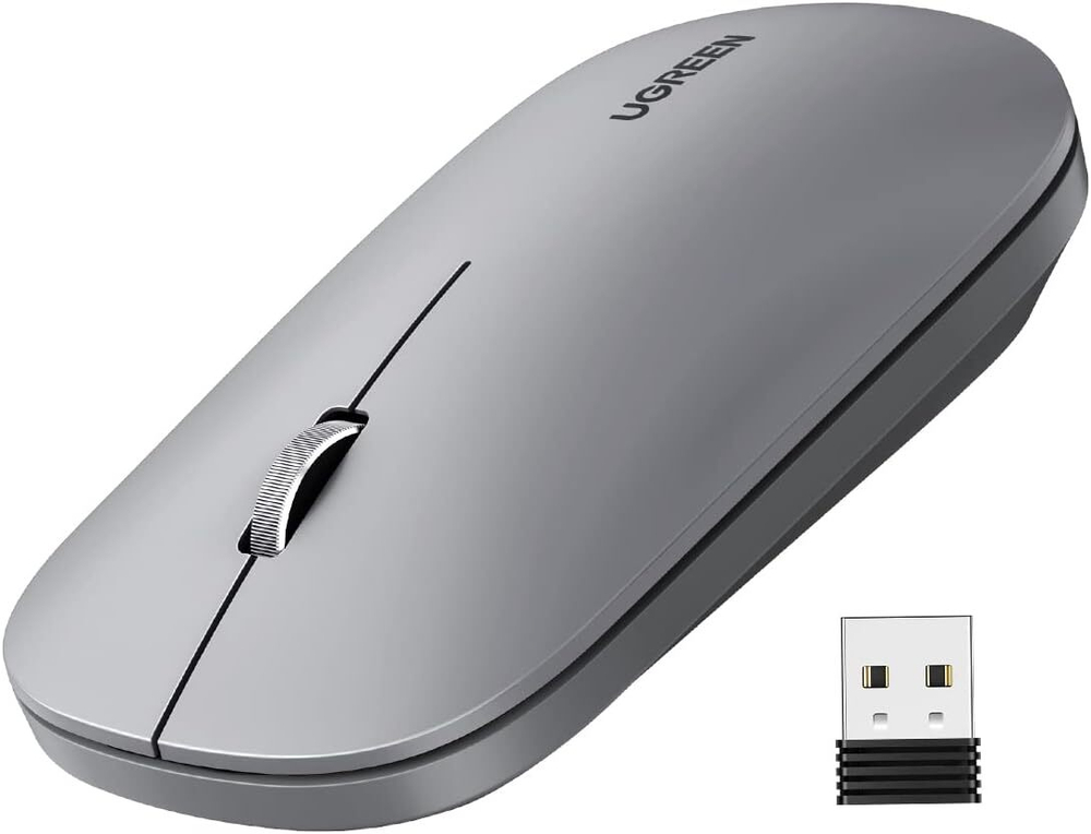 Мышь оптическая беcпроводная MU001, 2.4 GHz, Grey UGREEN 90373