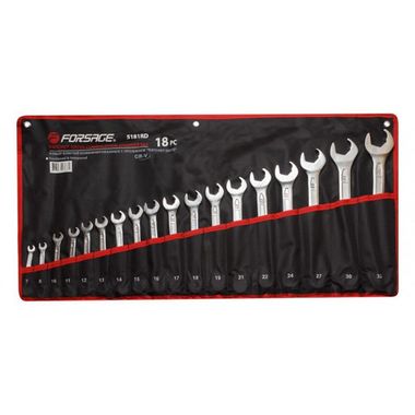Ключи Forsage комбинированные с профилем "Ratchet Drive", набор 18пр. (7, 8, 10-19, 21, 22, 24) 5181RD