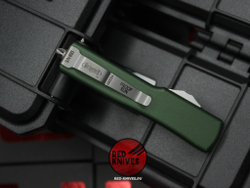 Нож Microtech UTX-70 A+++ D/E GREEN - серый клинок апокалиптик, рукоять темно зеленая