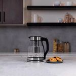 Чайник со съемным заварником TIMBERK T-EK27G02, 1,5 л, 1800 Вт, закрытый нагревательный элемент, стекло, стальной