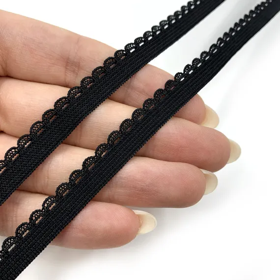 Резинка отделочная черная 9 мм, Турция