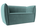 Диван кухонный прямой Бергамо 2-х местный, Бирюзовый, Велюр, 112031